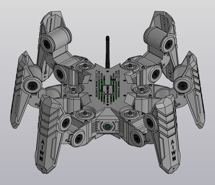 hexapod aiwm六足爬行机器人造型3D图纸 STP