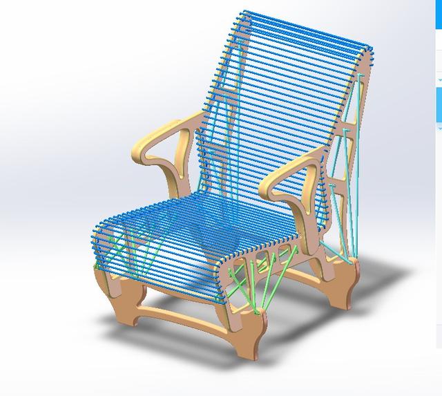 绳索椅休闲椅模型3D图纸 x_t step格式
