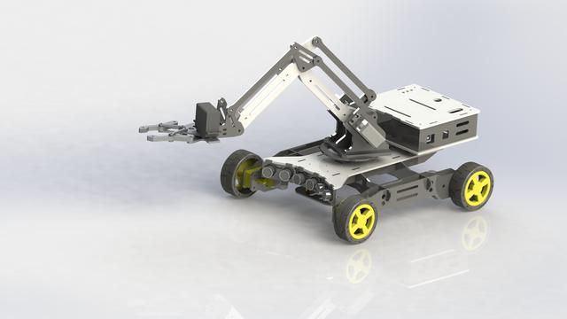 UIRS 3DOF机械臂小车模型3D图纸 Solidworks设计