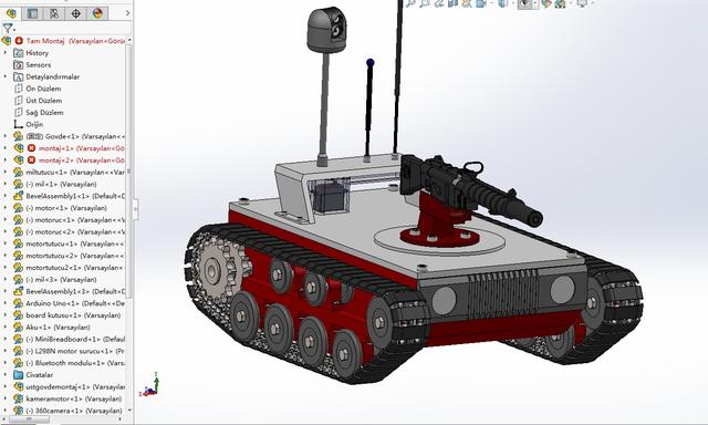 UGV履带坦克车玩具模型3D图纸 Solidworks设计